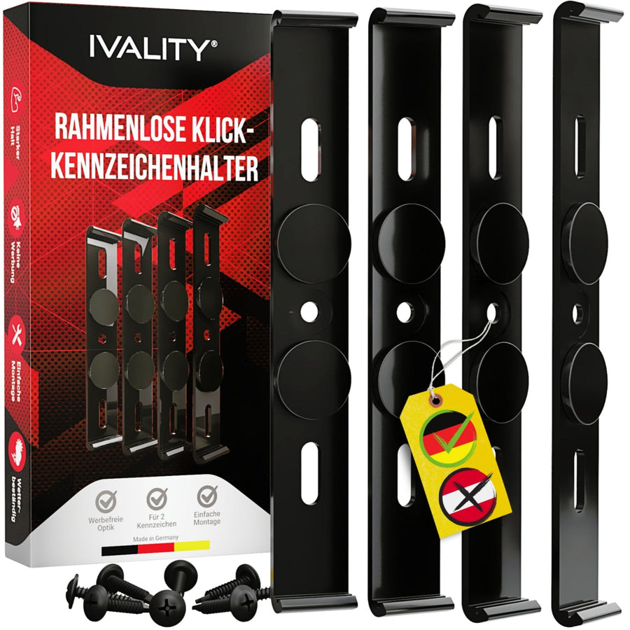 Rahmenlose Kennzeichenhalter – Klick oder PlateLock – Ivality