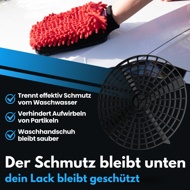 Robuster 20L Wascheimer mit Schmutzsieb und Schraubdeckel für die perfekte Autowäsche