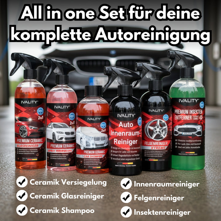 Autopflege komplett Bundle - Reiniger & Versiegelung für alle Oberflächen