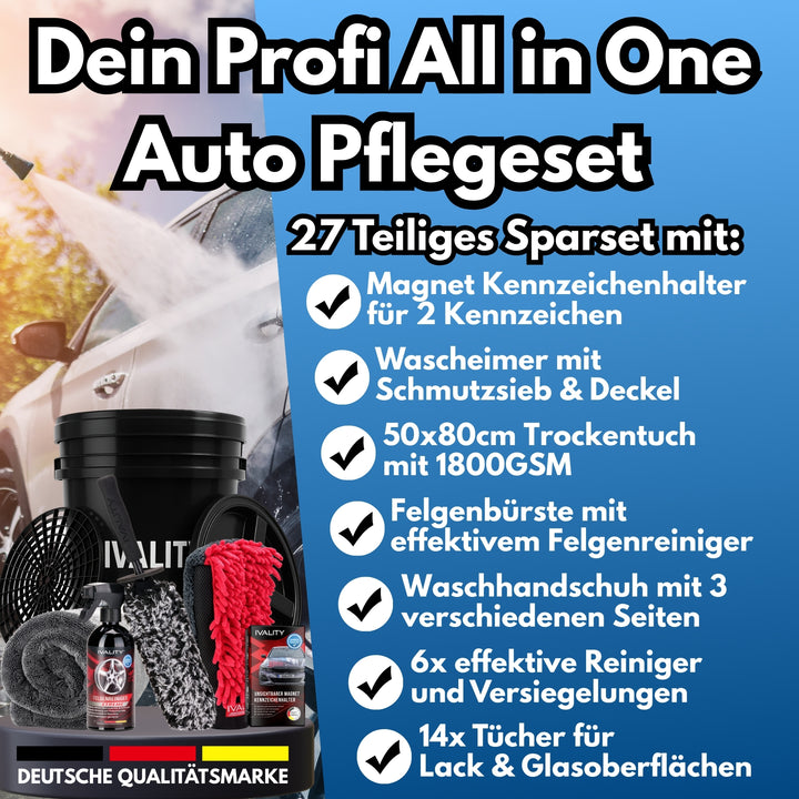 All in One Premium Autopflege Sparbundle + Magnete - 27 Teile.