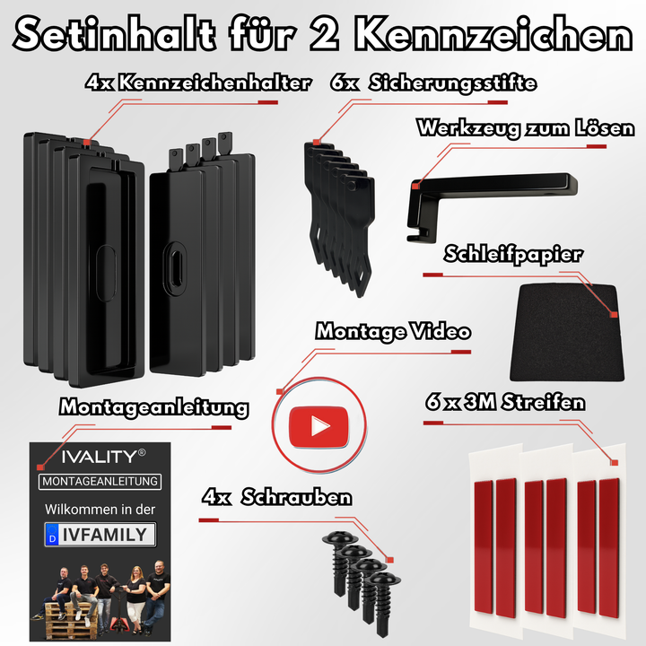 EINFÜHRUNGSPREIS - PlateLock Kennzeichenhalter rahmenlos - Auf der Stoßstange - Ultimative rahmenlose Optik