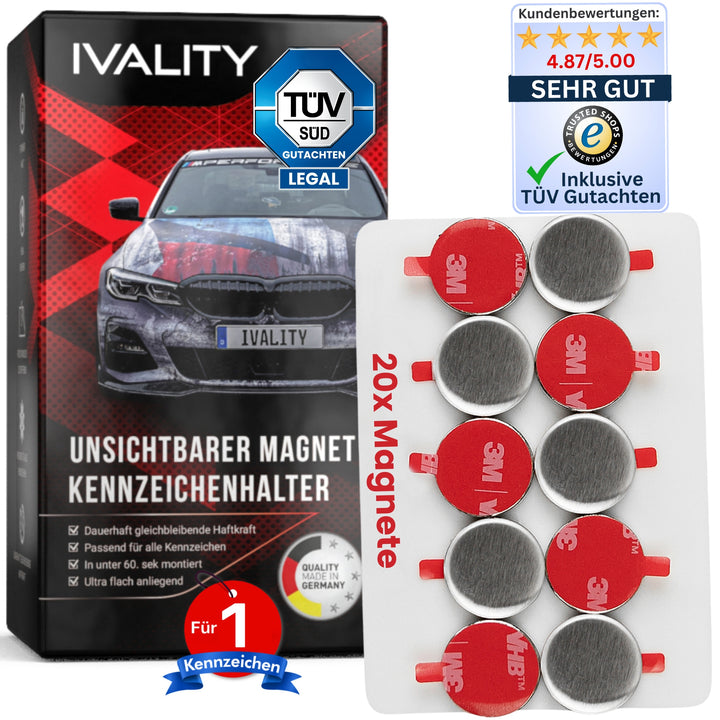 Magnet Kennz. Halter - Hinter der Stoßstange