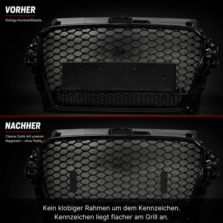 Wabengrill Adapter für rahmenlose Kennzeichenhalter
