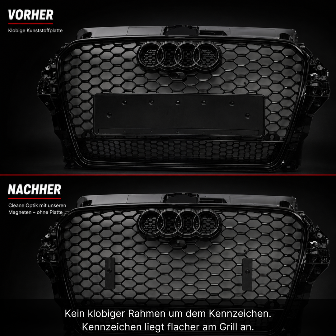 Wabengrill Adapter für rahmenlose Kennzeichenhalter