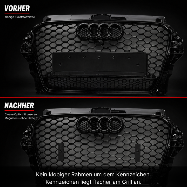 Wabengrill Adapter für rahmenlose Kennzeichenhalter
