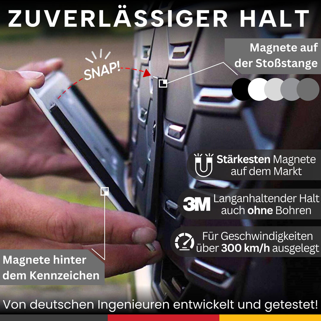 IVALITY® 1x Magnetischer Kennzeichen-Halter - Rahmenloser Magnet